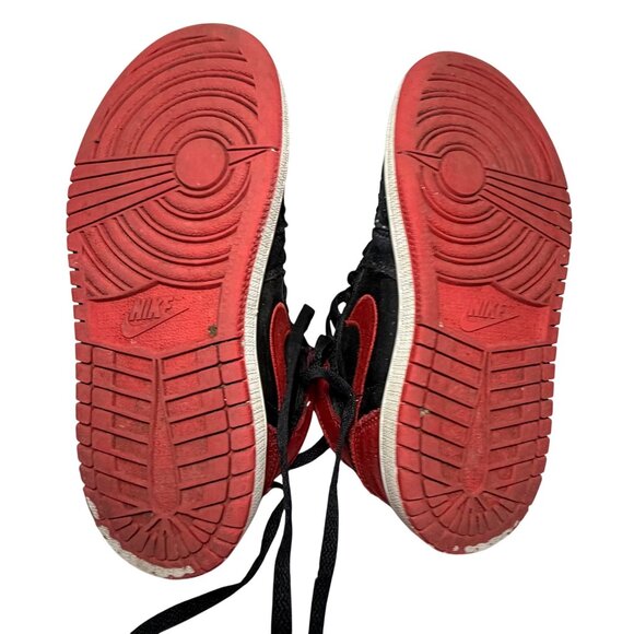 Air Jordan 1 Retro High OG TD Black/Red Kids Basketball Sneakers Size 12C Iconic - Picture 7 of 13